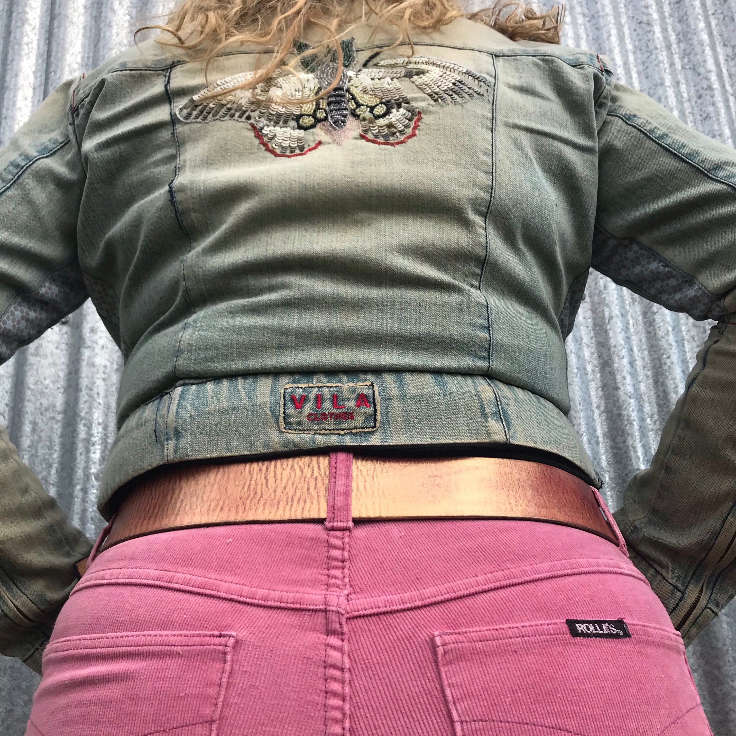 Groovi Curve 45mm Dirti Daffi  - Ultra Distressed leather Belt in Rosegold