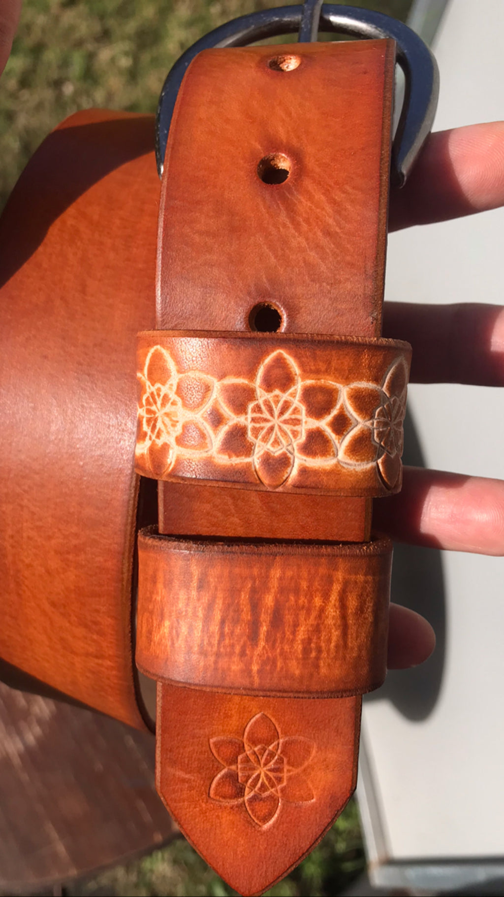Dark Honey Tan  'Funki'  Belt