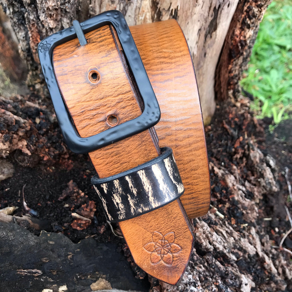 Funki 38mm Dirti Daffi  - Ultra Distressed leather Belt in MUDHONEY