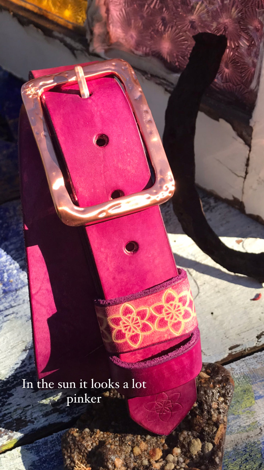 Mens + Womens Distressed Leather Mulberry  'Funki' Belt