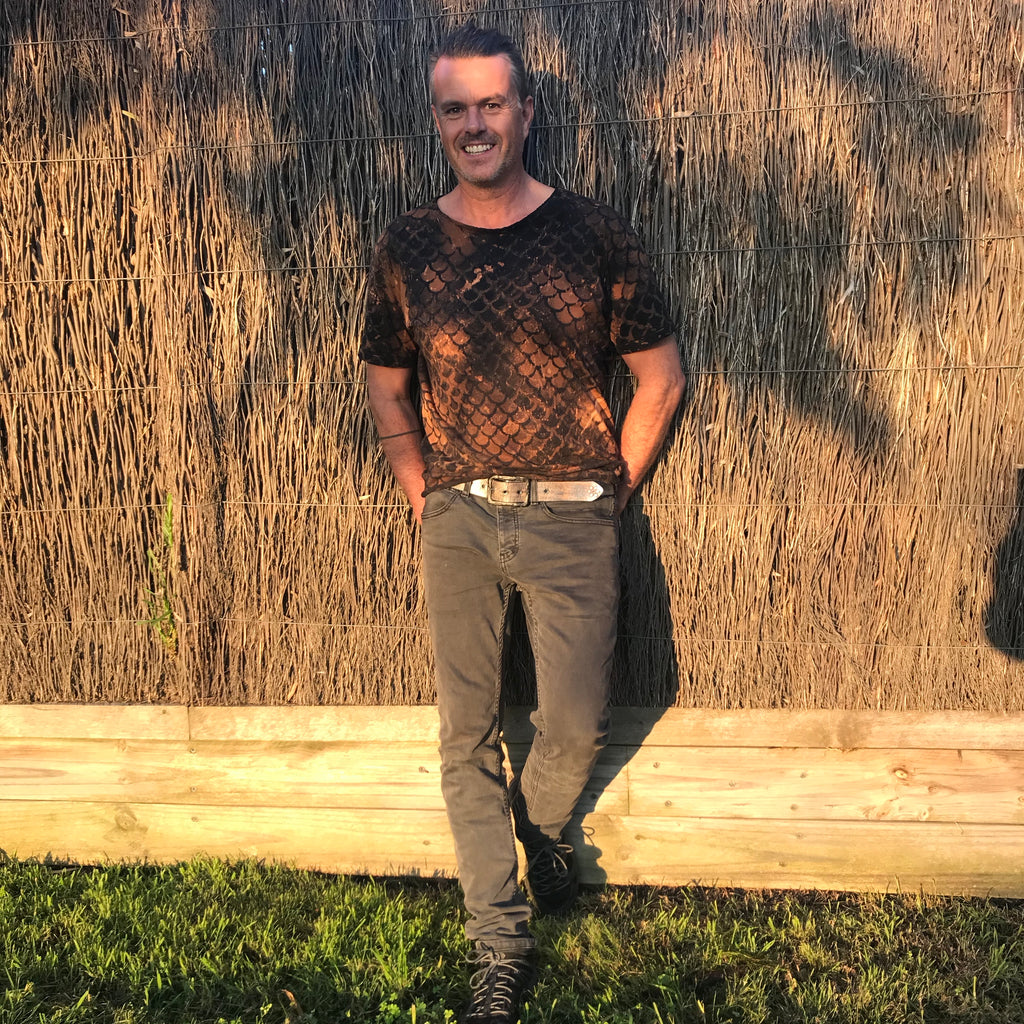 Funki 38mm Dirti Daffi  - Ultra Distressed leather Belt in TIGEREYE